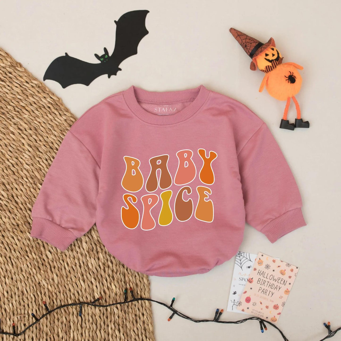 Baby Spice Fall Bubble Romper Toddler Girl Outfit, Retro 70s Autumn Colors, Infant Thanksgiving Clothes, Pumpkin Patch Gift
