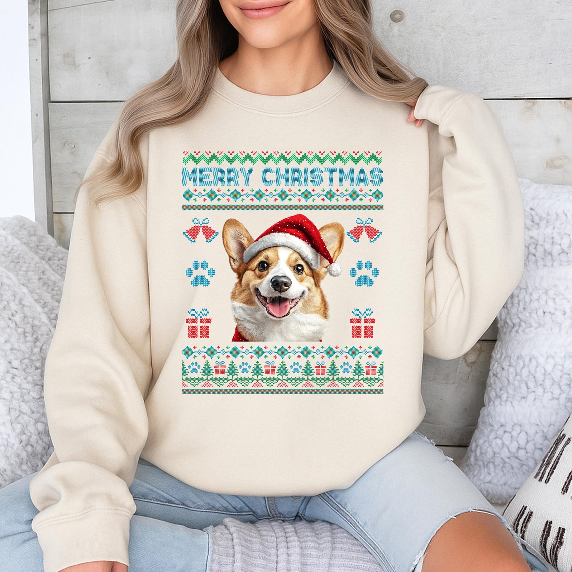 Custom Pet Face Ugly Christmas Sweatshirt Dog Lover Holiday Sweater Festive Gift for Pet Parents Funny Canine Cat Owners Apparel