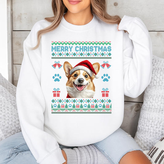 Custom Pet Face Ugly Christmas Sweatshirt Dog Lover Holiday Sweater Festive Gift for Pet Parents Funny Canine Cat Owners Apparel
