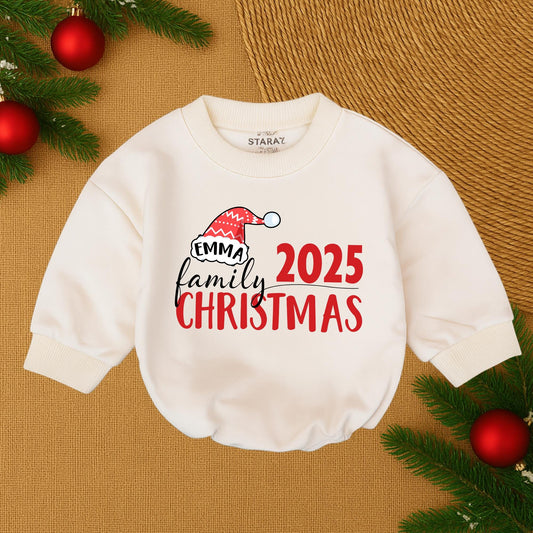 Matching Family Christmas 2025 Sweatshirts Mama Emma, Holiday Outfits, Festive Santa Hat Clothes, Custom Christmas Matching Clothes Outfit Set