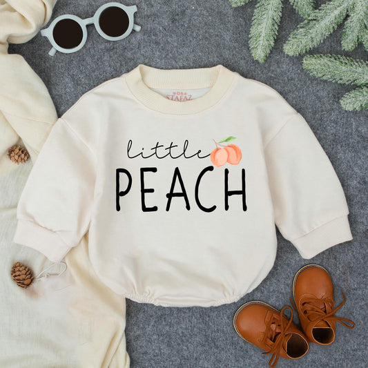 Little Peach Baby Romper Cute Fruit Bodysuit Girl Outfit Summer Newborn Clothing Playful Design Cotton Peach Blossom Birthday Gift
