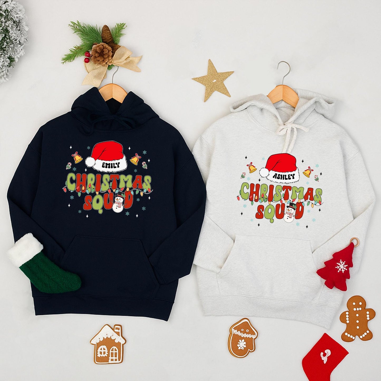 Personalized Christmas Squad Crewneck Sweatshirt for Emily or Ashley Matching Family Holiday Group Outfit 2025