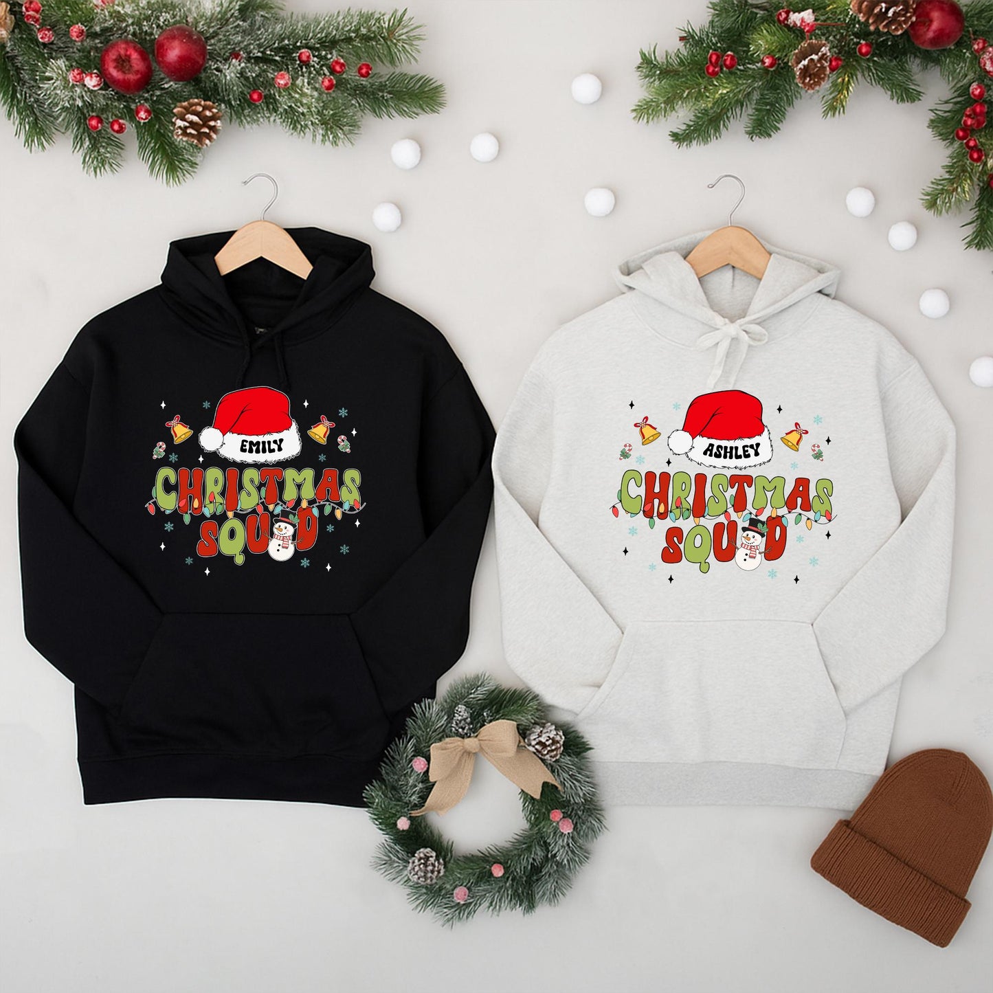 Personalized Christmas Squad Crewneck Sweatshirt for Emily or Ashley Matching Family Holiday Group Outfit 2025