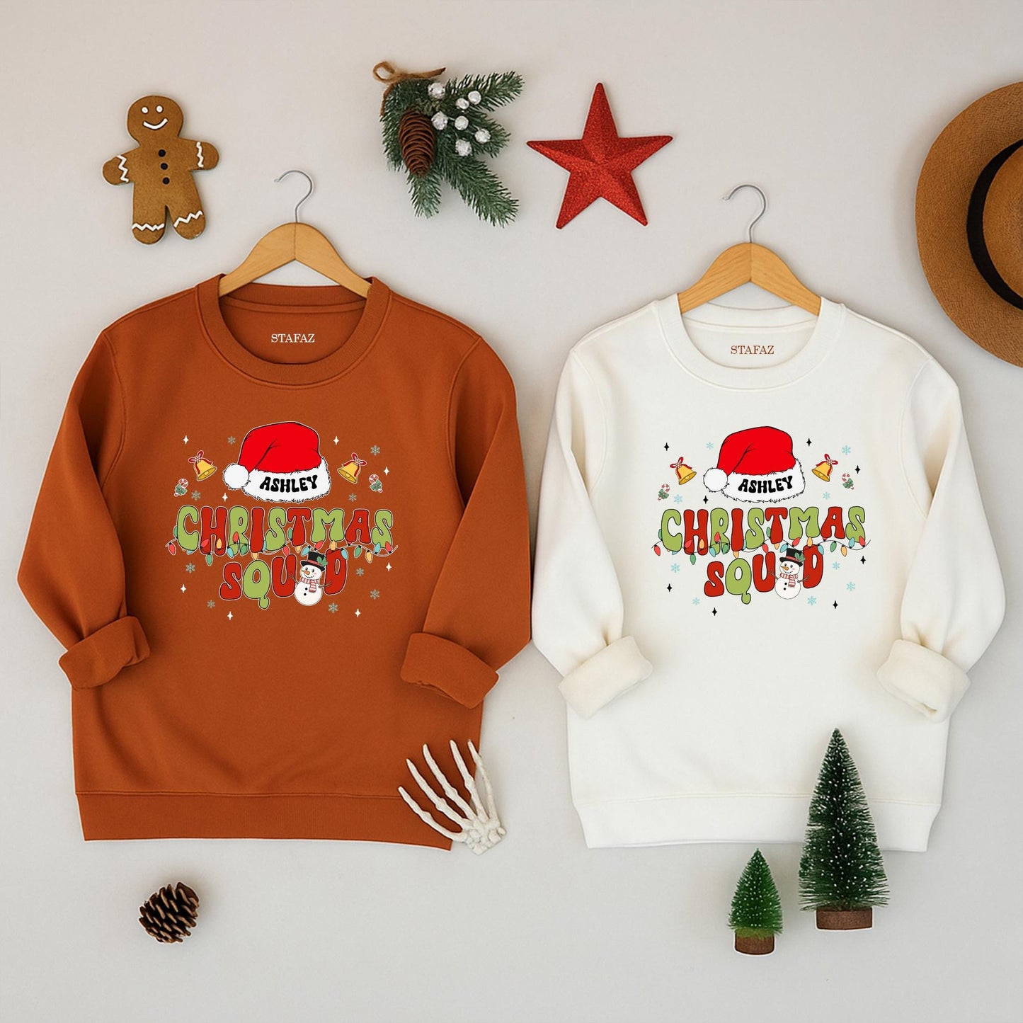 Personalized Christmas Squad Crewneck Sweatshirt for Emily or Ashley Matching Family Holiday Group Outfit 2025