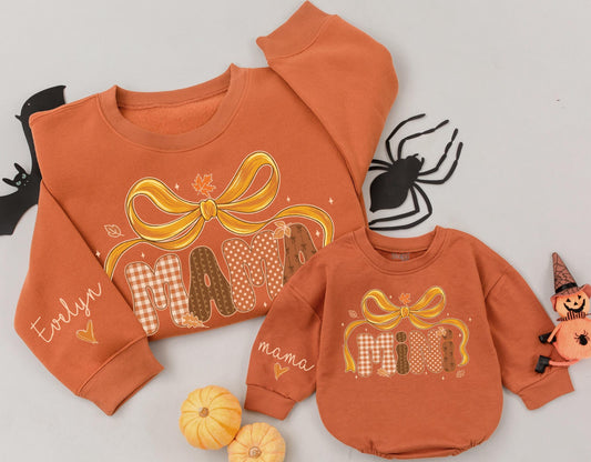 Custom Groovy Mama and Mini Matching Fall Sweatshirts Autumn Family Soft Comfortable Mom Baby Toddler Thanksgiving Outfits