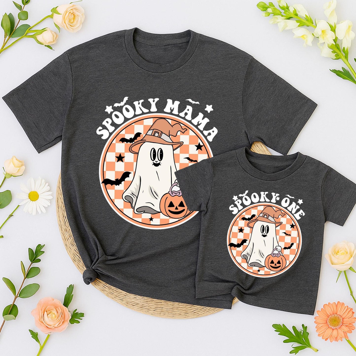 Spooky One Birthday T-Shirt Mommy and Me Matching Family Halloween 1st Birthday Outfit Spooky Mama Dude Tee