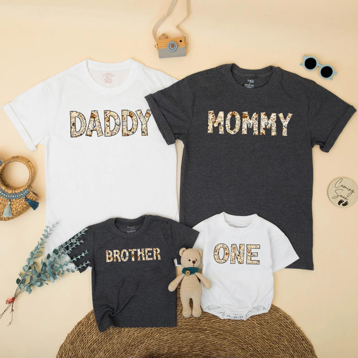 Custom Let's Pawty Puppy Birthday Matching Family Shirts Dog Themed Paw Print Mommy Daddy Brother One Boy First Birthday Party Celebration Gift