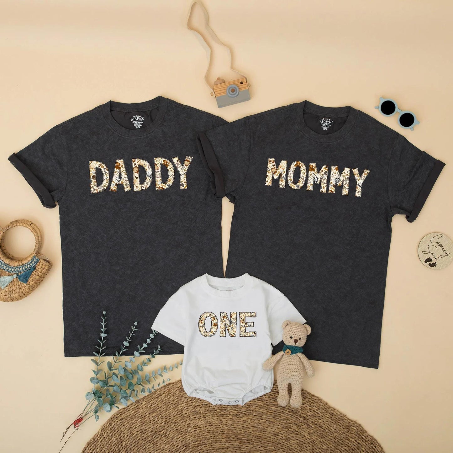 Custom Let's Pawty Puppy Birthday Matching Family Shirts Dog Themed Paw Print Mommy Daddy Brother One Boy First Birthday Party Celebration Gift