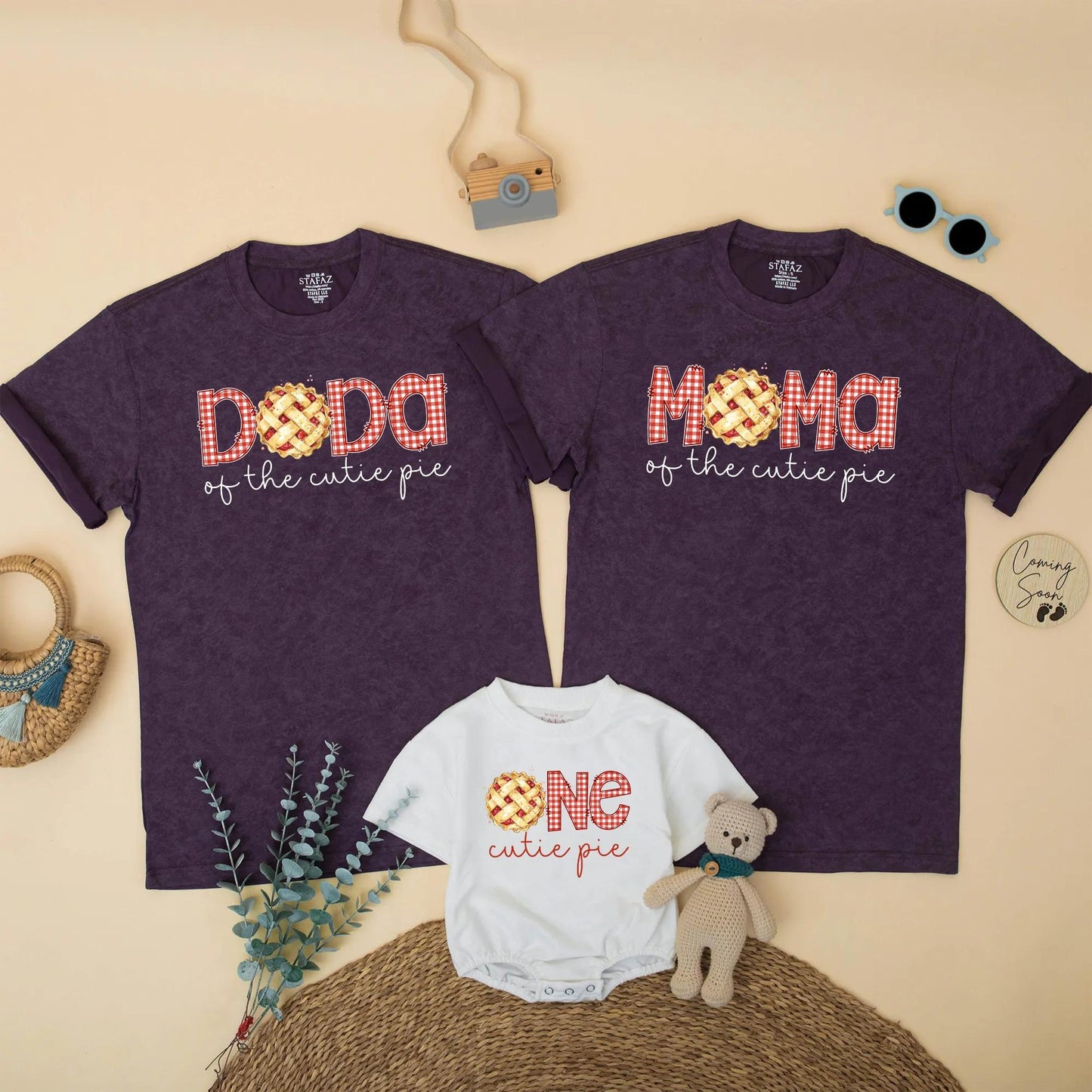 Cutie Pie Birthday Matching Family Shirts, Pie Theme First Birthday Outfit, Autumn Thanksgiving Baby Bodysuit, Dada Mama Brother One 1st Birthday