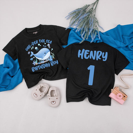 Oneder The Sea Birthday Boy Shirt, Ocean Animals First Birthday Outfit, Cute Under the Sea Party Tee, Whale Baby Shirt, Family Matching Available