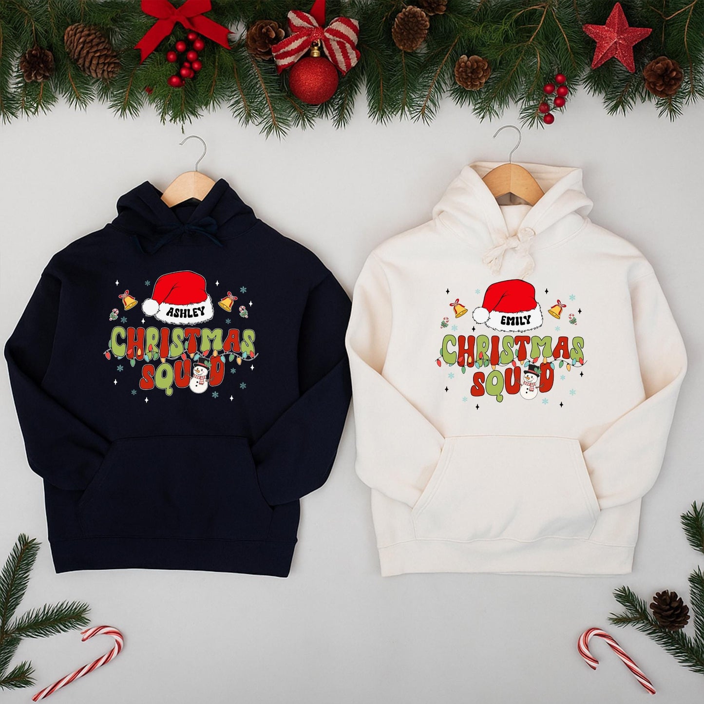 Personalized Christmas Squad Crewneck Sweatshirt for Emily or Ashley Matching Family Holiday Group Outfit 2025