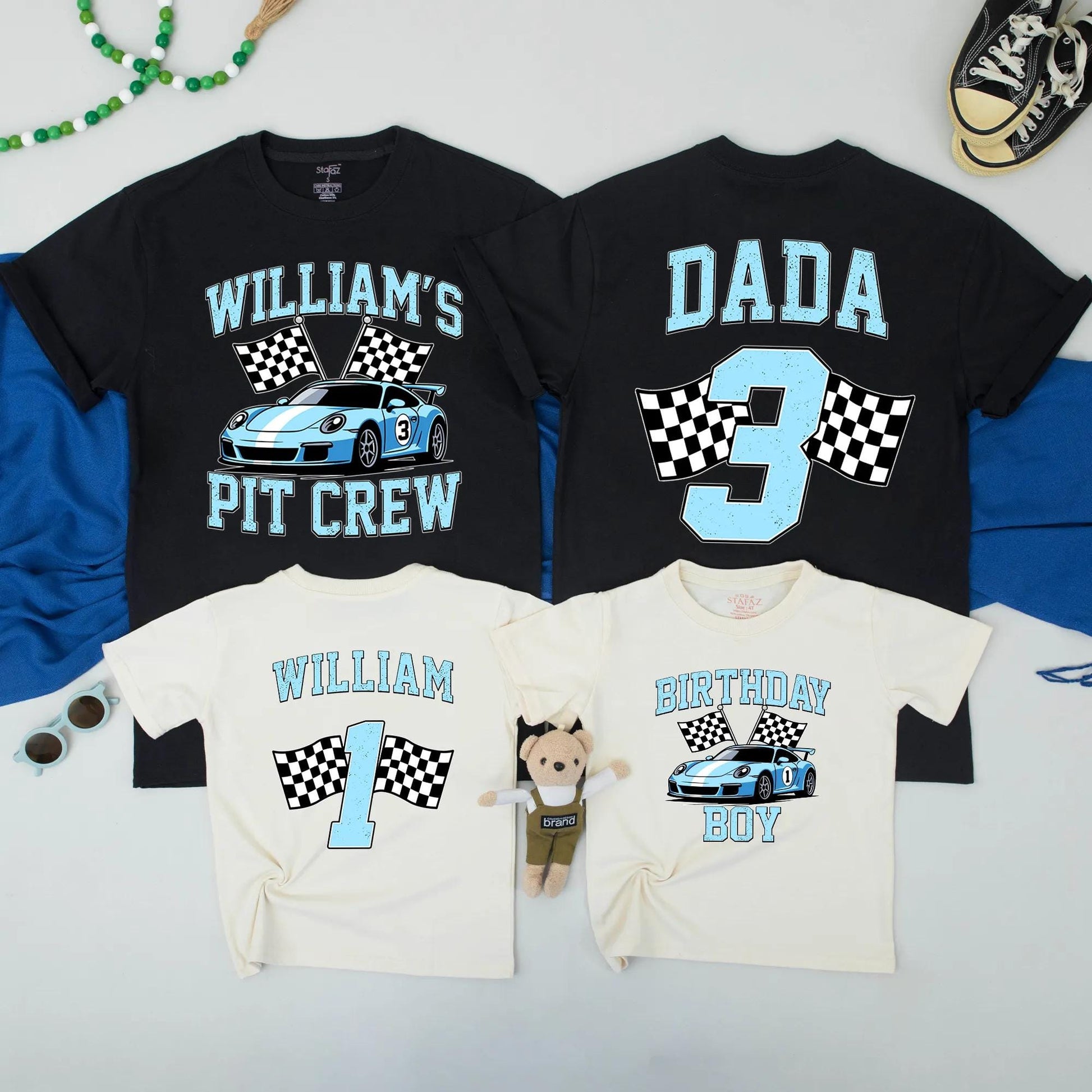 Two Fast Birthday Matching Family Shirts Race Car Party! Pit Crew Mom Dad Tees Fast One Birthday Boy Racing Team Apparel Tshirts Birthday Outfits