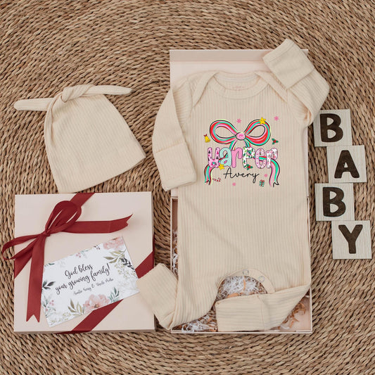 Personalized Baby Bodysuit My First Christmas Outfit Custom Newborn Xmas Gift Baby Shower Idea