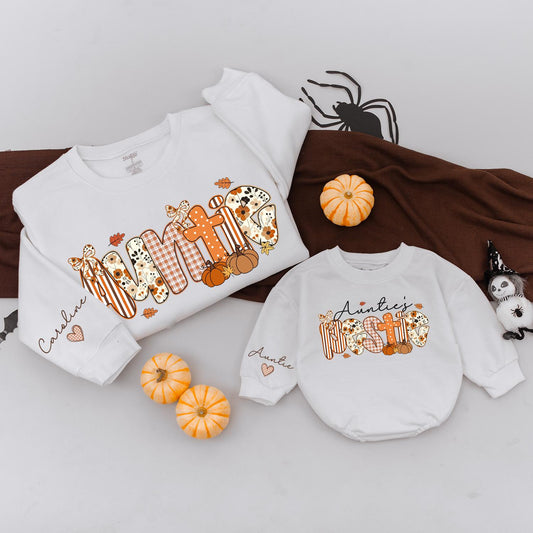 Matching Auntie & Mini Pumpkin Season Sweatshirts: Cozy Fall Outfit for Aunt and Baby, Thanksgiving Mommy and Me Sweaters, Autumn Comfort
