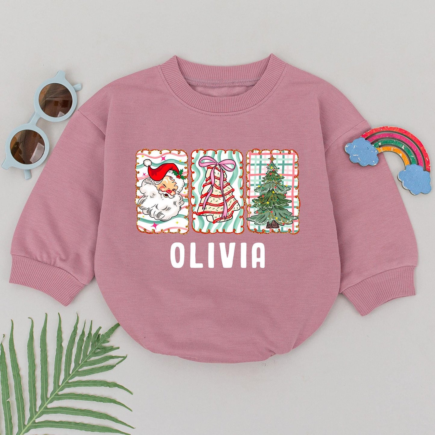 Personalized Retro First Christmas Bodysuit Custom Name Newborn Outfit Xmas Baby Clothes Soft Cotton Romper Baby Shower Gift Holiday Keepsake (138)