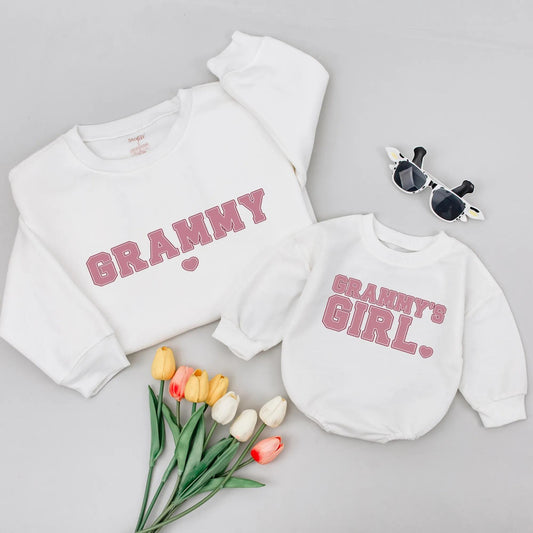 Grammy and Me Baby Girl Matching Shirts for New Grandmas Grandchild Gift Mothers Day Shower Newborn Toddler Birthday Outfits
