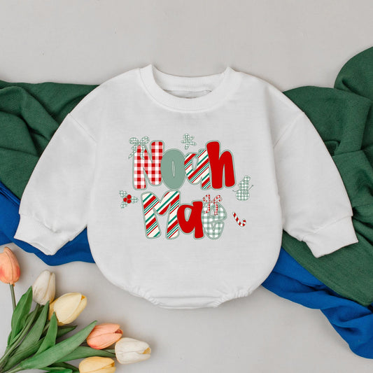 Personalized First Christmas Baby Romper Custom Name for Boy or Girl Xmas Outfit Gift