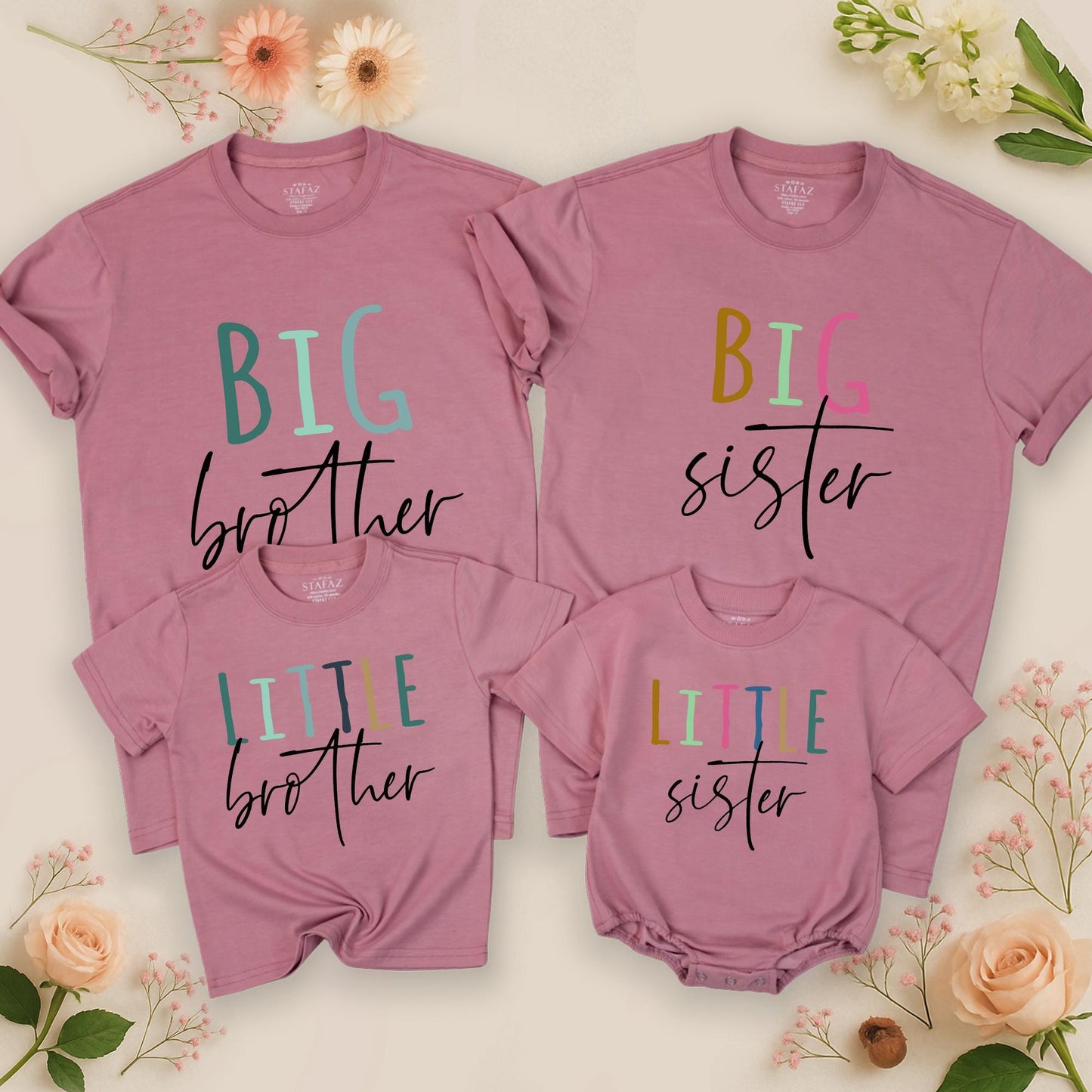 Big Brother Big Sister Matching Baby Outfit, Pregnancy Announcement Shirts for Family Reveal, Soft Cotton Tee Set
