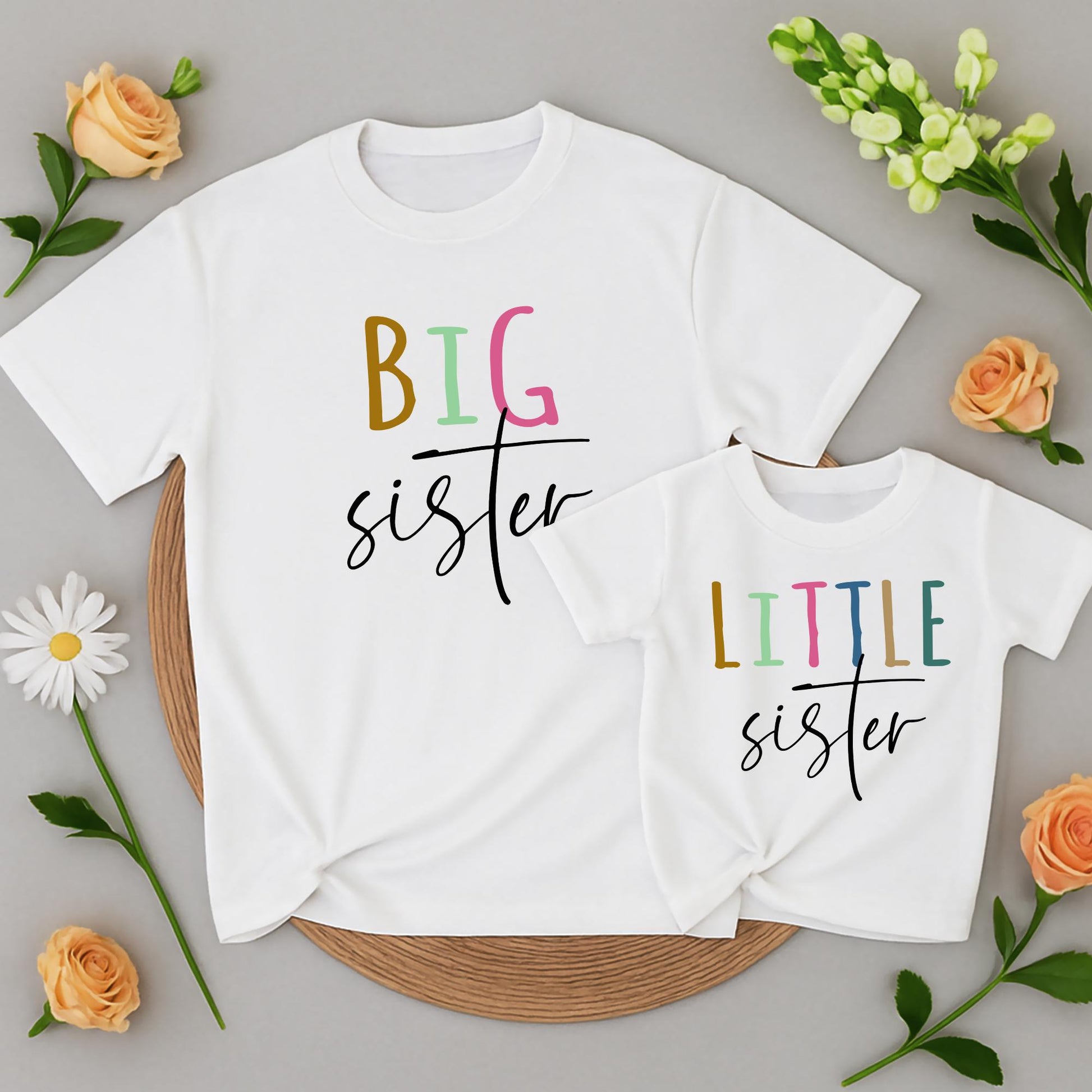 Big Brother Big Sister Matching Baby Outfit, Pregnancy Announcement Shirts for Family Reveal, Soft Cotton Tee Set