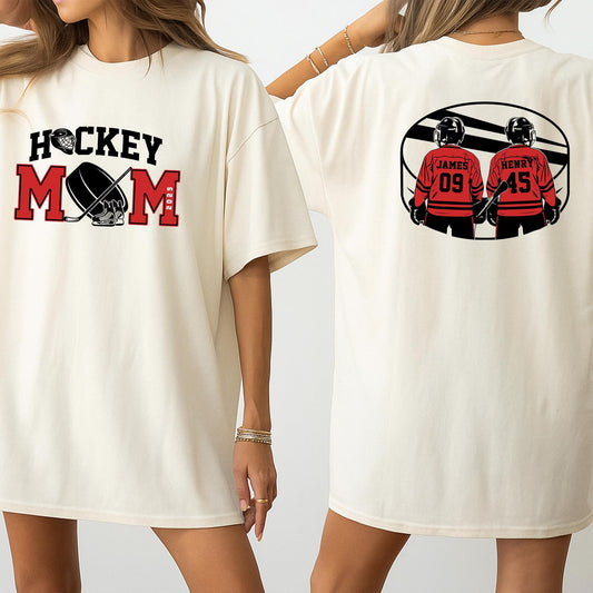 Custom Hockey Mom Shirt Game Day Style Personalized Name and Number for High School Team Gifts