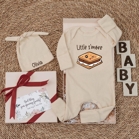 Little S’more Baby Bodysuit Cute Foot Outfit Personalized Newborn Clothes Coming Home Romper Baby Shower Gender Neutral
