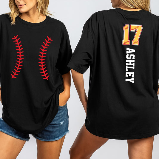 Custom Softball Team Shirt with Name & Number | Softball Mom Gift, Player Tee | Game Day Spirit Wear, Fan Apparel