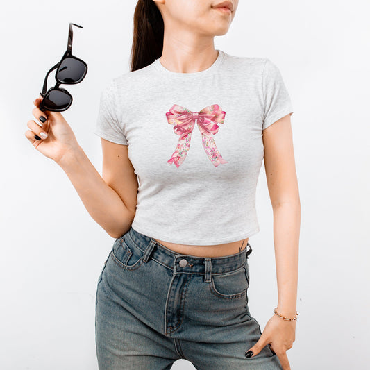 Sweet Vintage Floral Baby Tee - Y2K Aesthetic, Funny and Trendy 90s Cotton Top