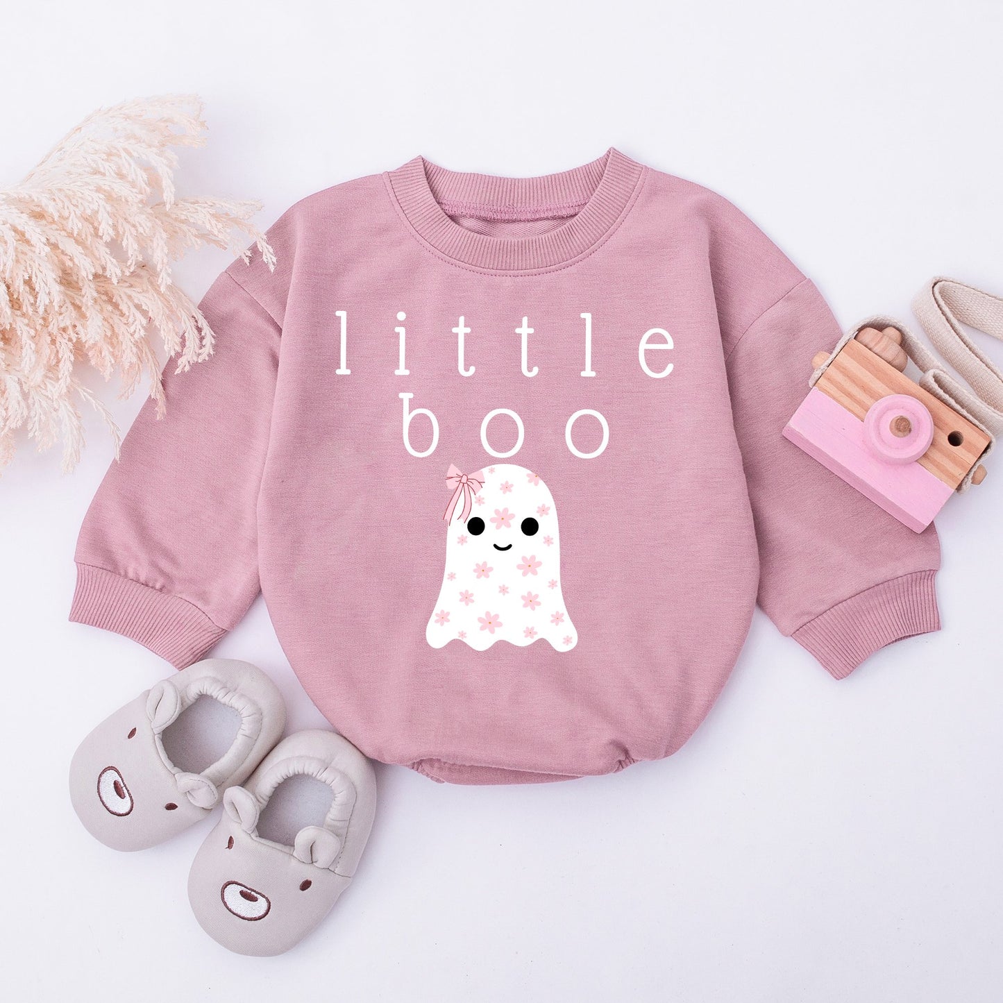 Adorable Little Boo Ghost Romper: A Cute First Halloween for Newborn Girls