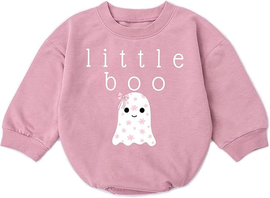 Adorable Little Boo Ghost Romper: A Cute First Halloween for Newborn Girls