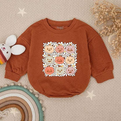 Cute Autumn-themed Baby Bodysuit - Trendy First Thanksgiving Romper