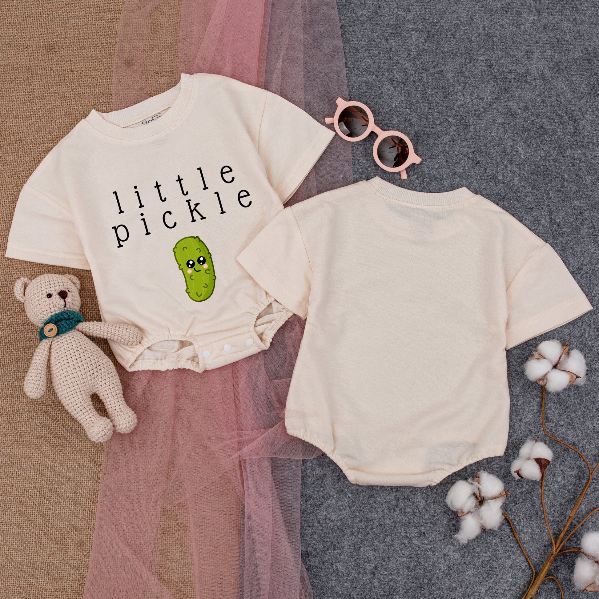 Adorable Lil' Pickle Romper - Vegan Bodysuit for Infants, Perfect Shower Gift