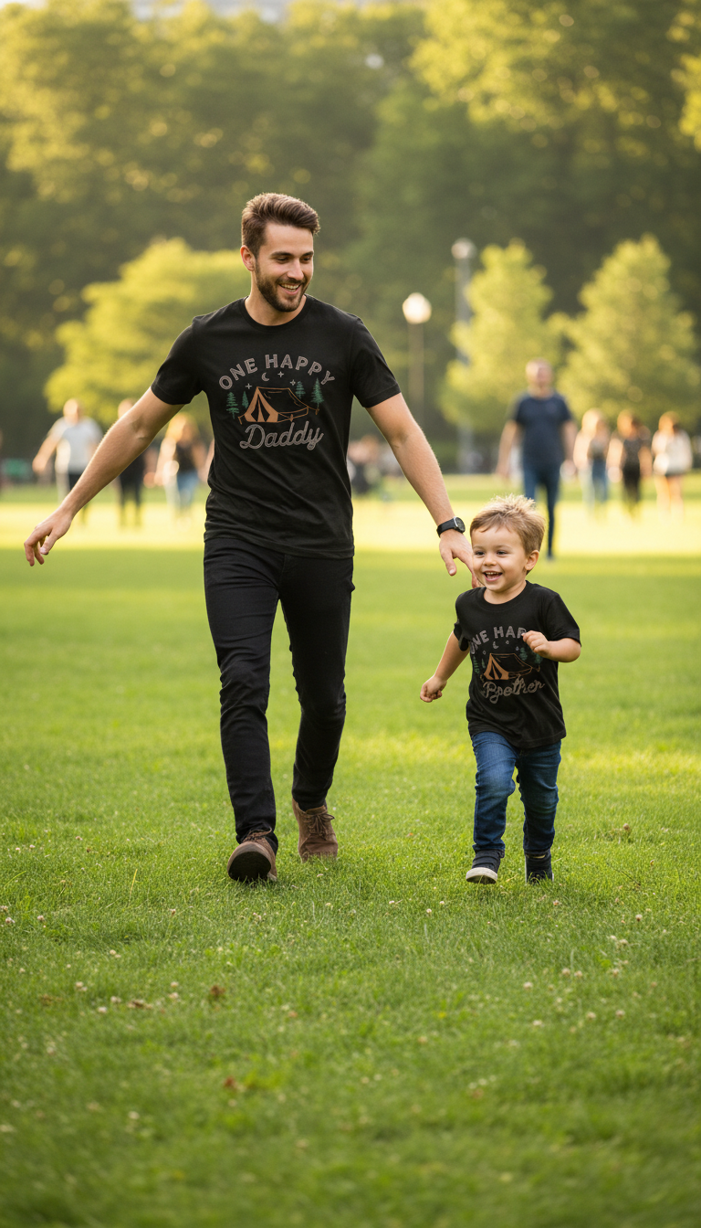 1st Birthday Matching Family Camping Tees, Happy Camper Outfits