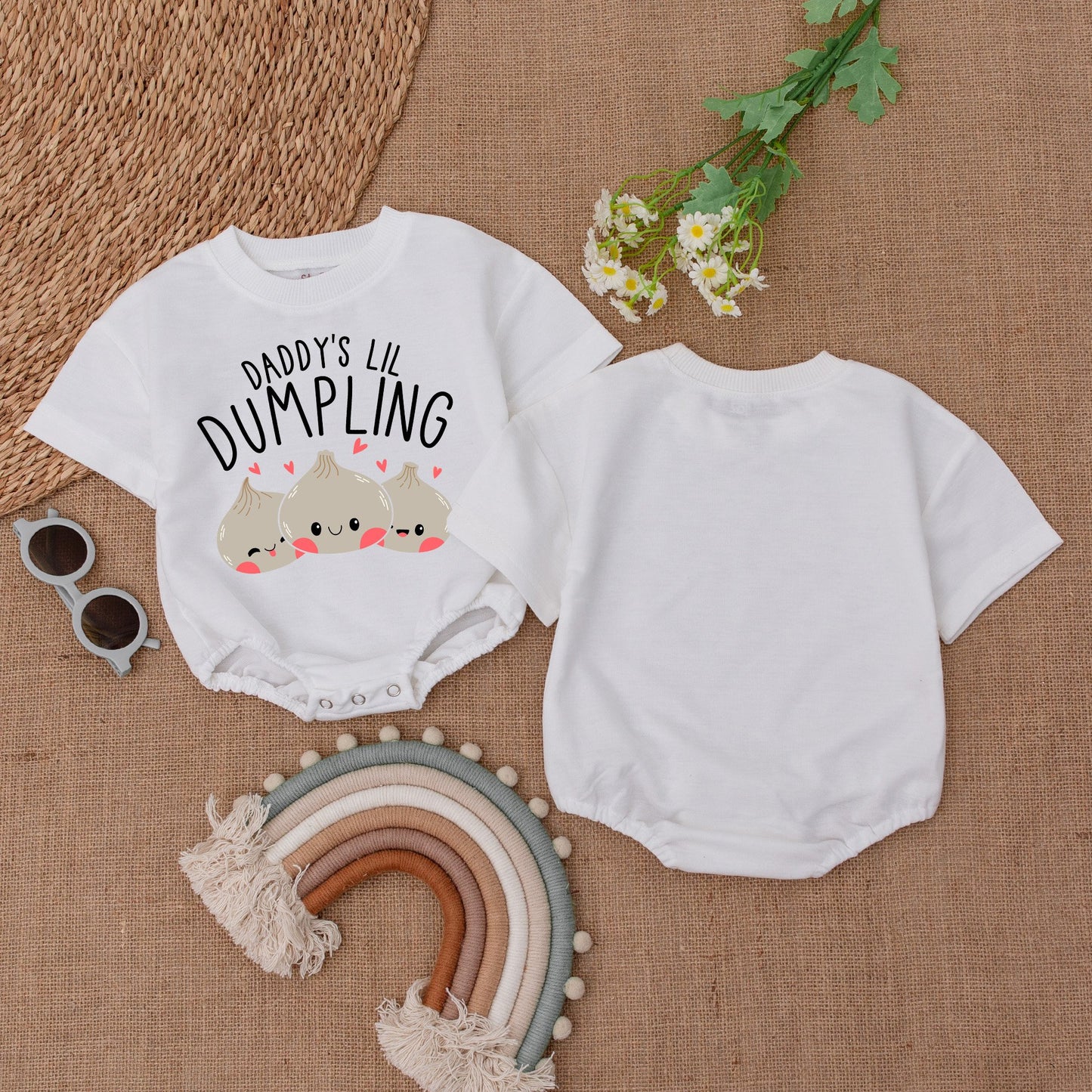 Daddy's Little Dimsum - Cute Bao Dumpling Romper, Ideal Baby Shower Gift