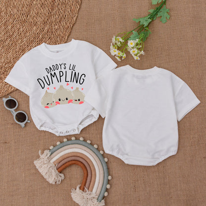 Daddy's Little Dimsum - Cute Bao Dumpling Romper, Ideal Baby Shower Gift