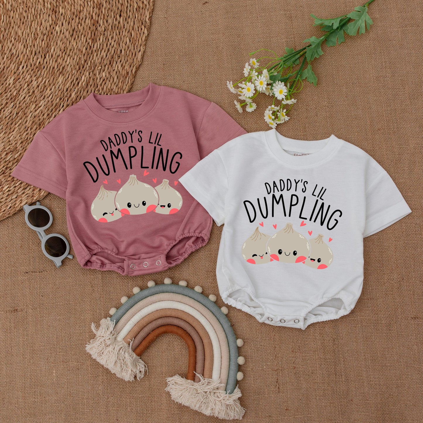 Daddy's Little Dimsum - Cute Bao Dumpling Romper, Ideal Baby Shower Gift