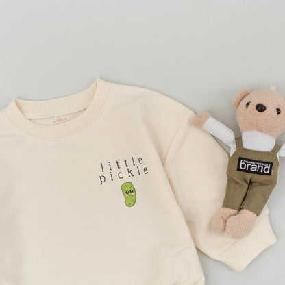 Adorable Vegan Baby Romper - Newborn Pickle Themed Sweatshirt Outfit