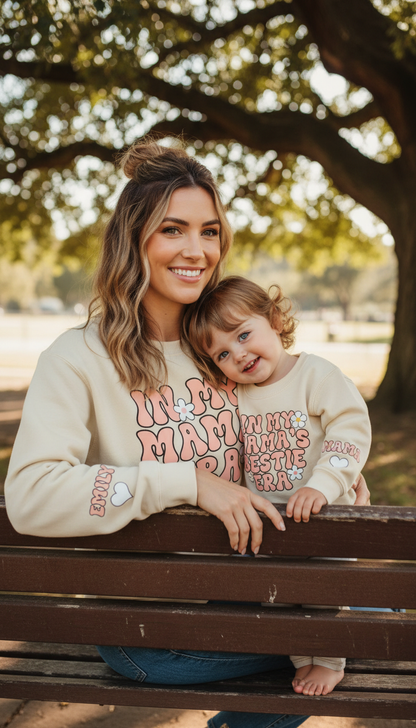 In My Mama Era Bestie Daisy Sweatshirt Mommy and Me Retro Matching Mother Daughter Outfits
