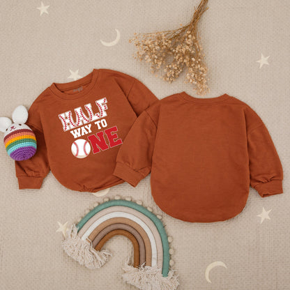 Adorable Half-Birthday Baseball Romper - Ideal 6-Month Milestone Outfit for Kids