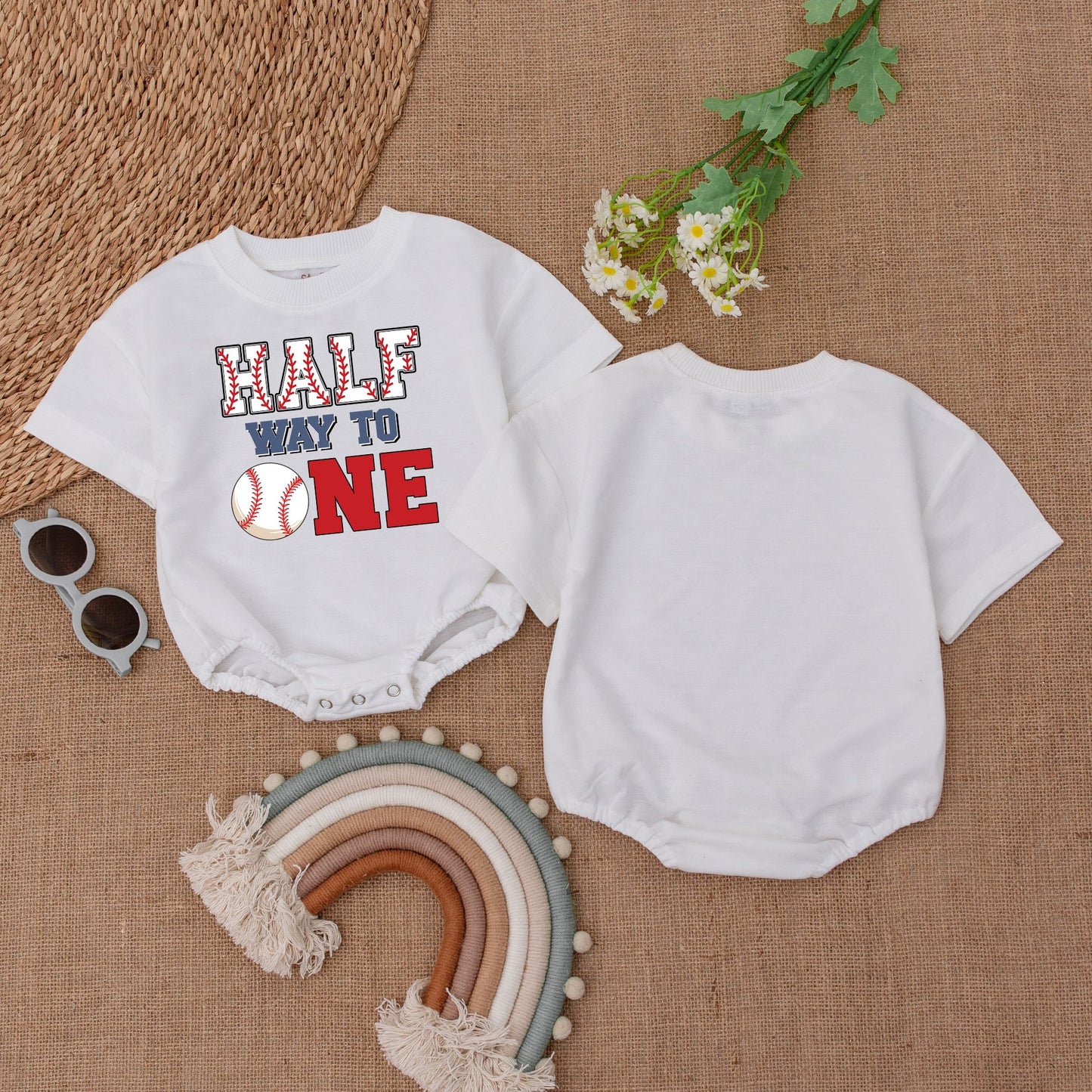 Adorable Half-Birthday Baseball Romper - Ideal 6-Month Milestone Outfit for Kids