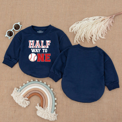 Adorable Half-Birthday Baseball Romper - Ideal 6-Month Milestone Outfit for Kids