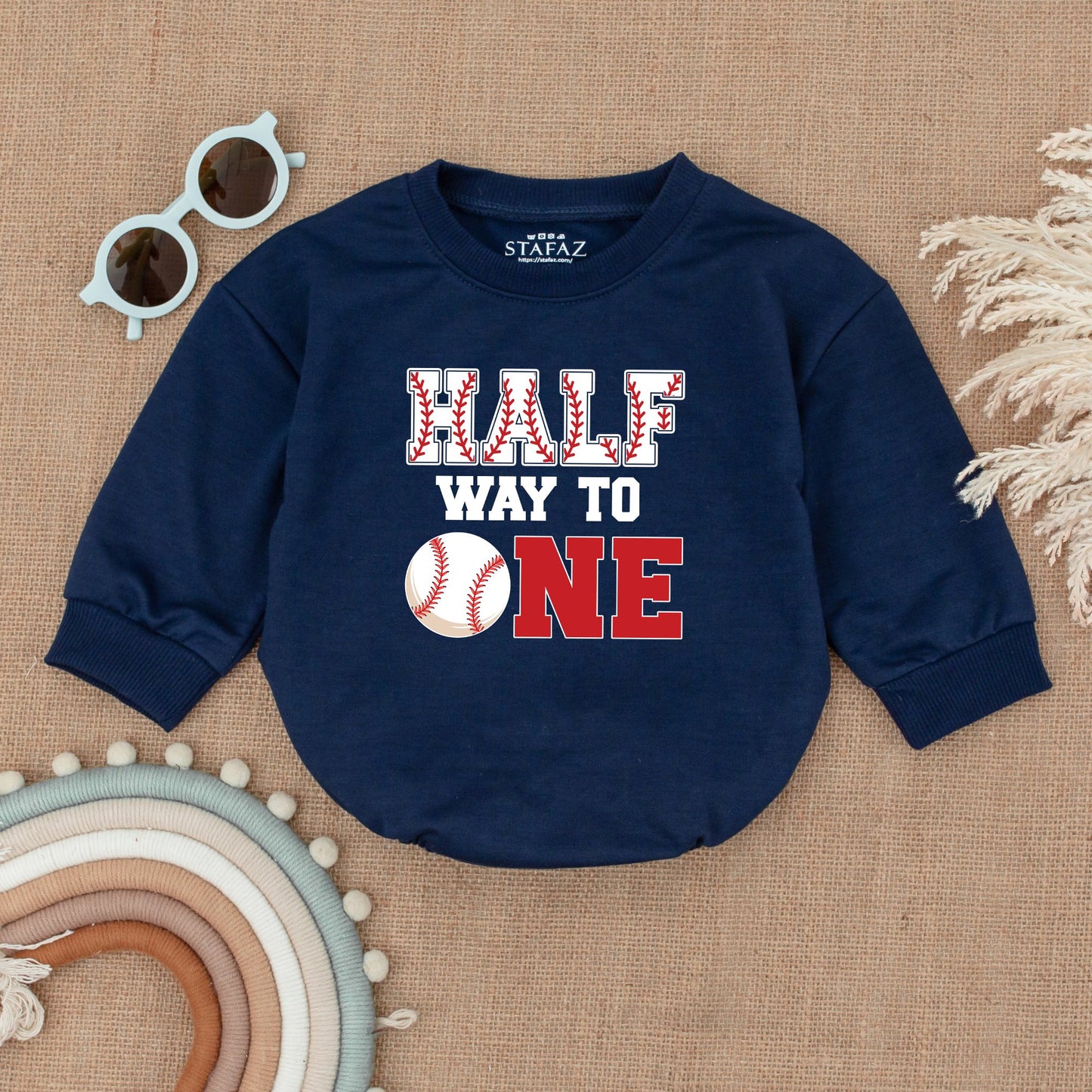 Adorable Half-Birthday Baseball Romper - Ideal 6-Month Milestone Outfit for Kids