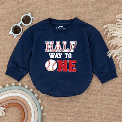 Adorable Half-Birthday Baseball Romper - Ideal 6-Month Milestone Outfit for Kids