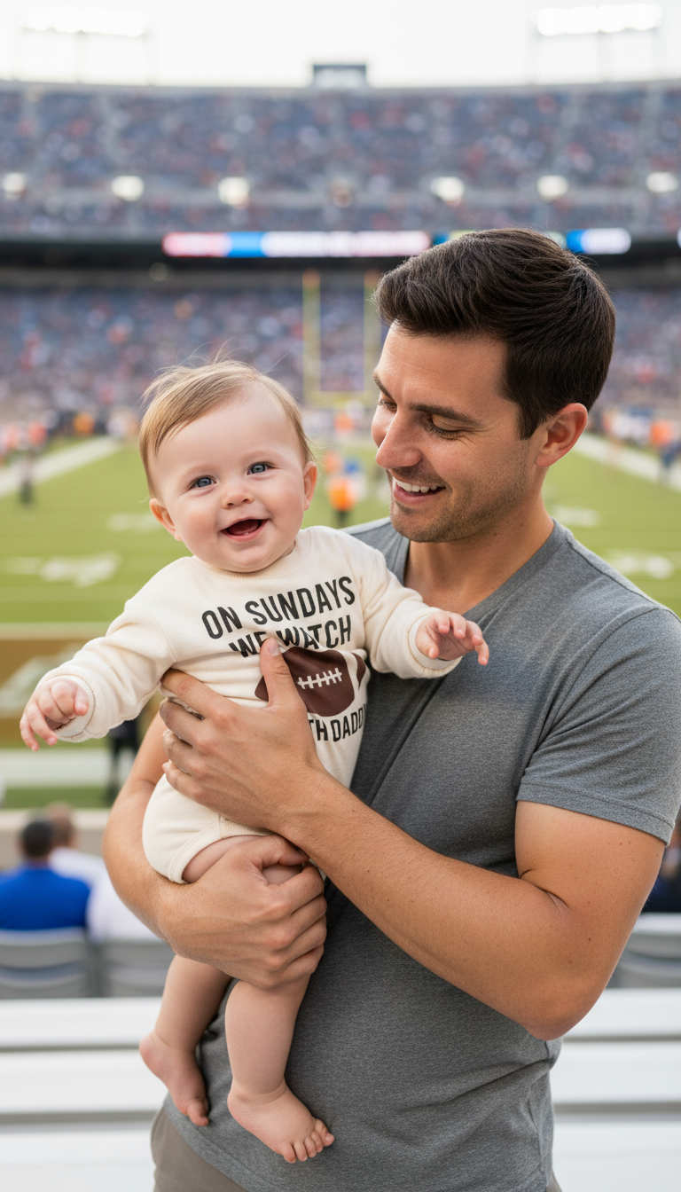 Football Sunday Oversized Baby Romper - Perfect Shower Gift