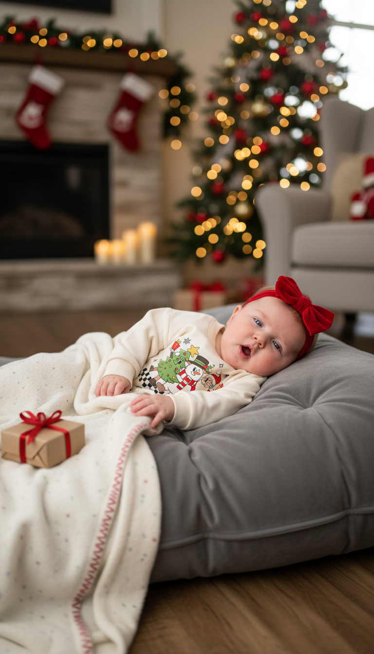 Personalized Juliet Christmas Tree Snowman Santa Romper Cute Holiday Baby Outfit, Xmas Boy Clothes Newborn Gift