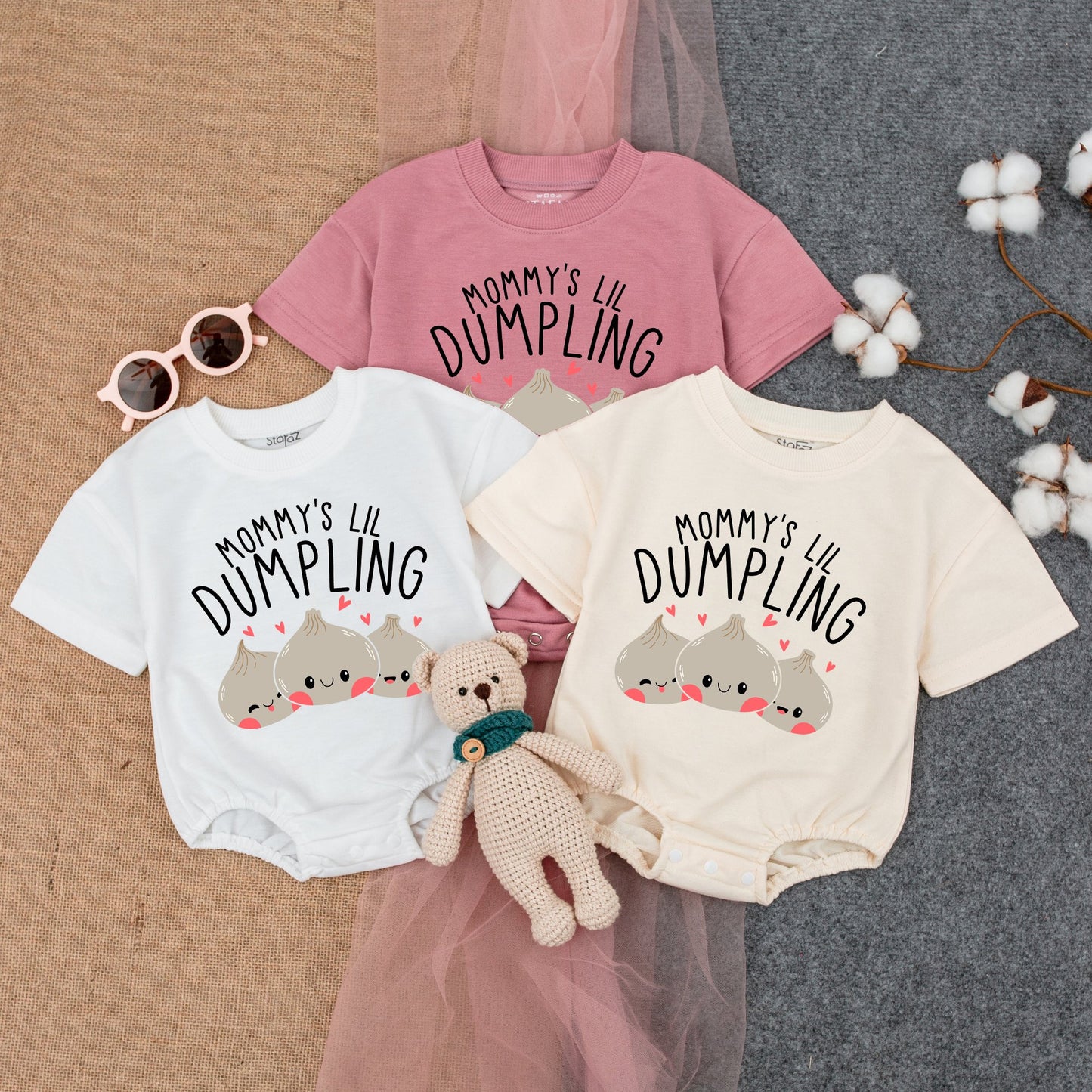 Infant's Cute Dumpling Romper - Perfect Dimsum-Inspired Baby Shower Gift