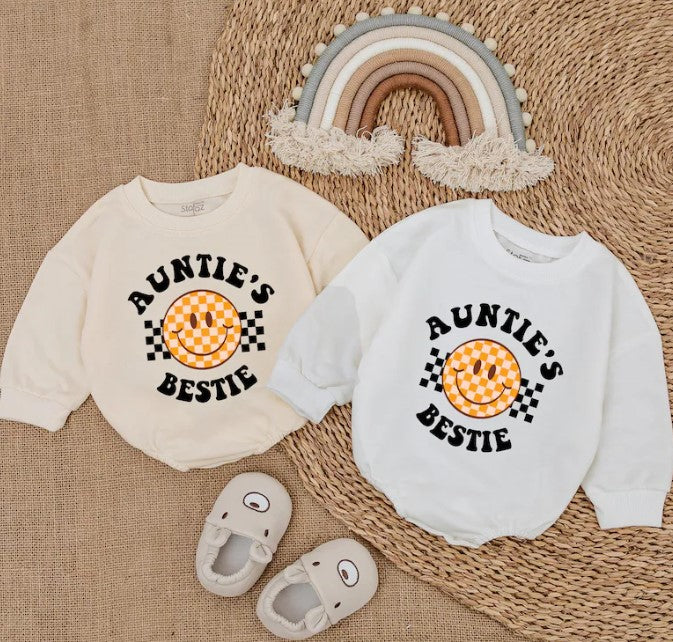Auntie's Bestie Baby Romper: Newborn Outfit, Perfect Baby Shower Gift