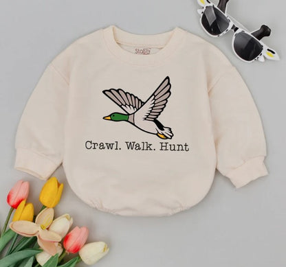 Comfy Baby Romper for Little Hunters, Duck Hunting Theme, Perfect Gift!