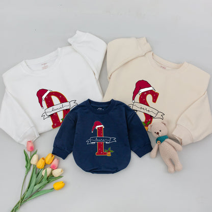 Christmas Custom Family Matching Sweatshirts - Personalized Outfits for Baby, Mom & Dad