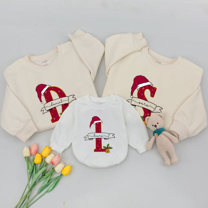 Christmas Custom Family Matching Sweatshirts - Personalized Outfits for Baby, Mom & Dad