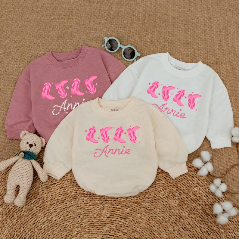 Western Baby Girl Romper – Newborn Country Style Rodeo Outfit and Gift
